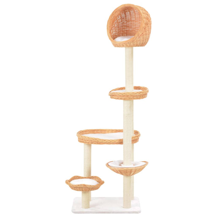Cat Tree With Sisal Scratching Post Natural Willow Wood