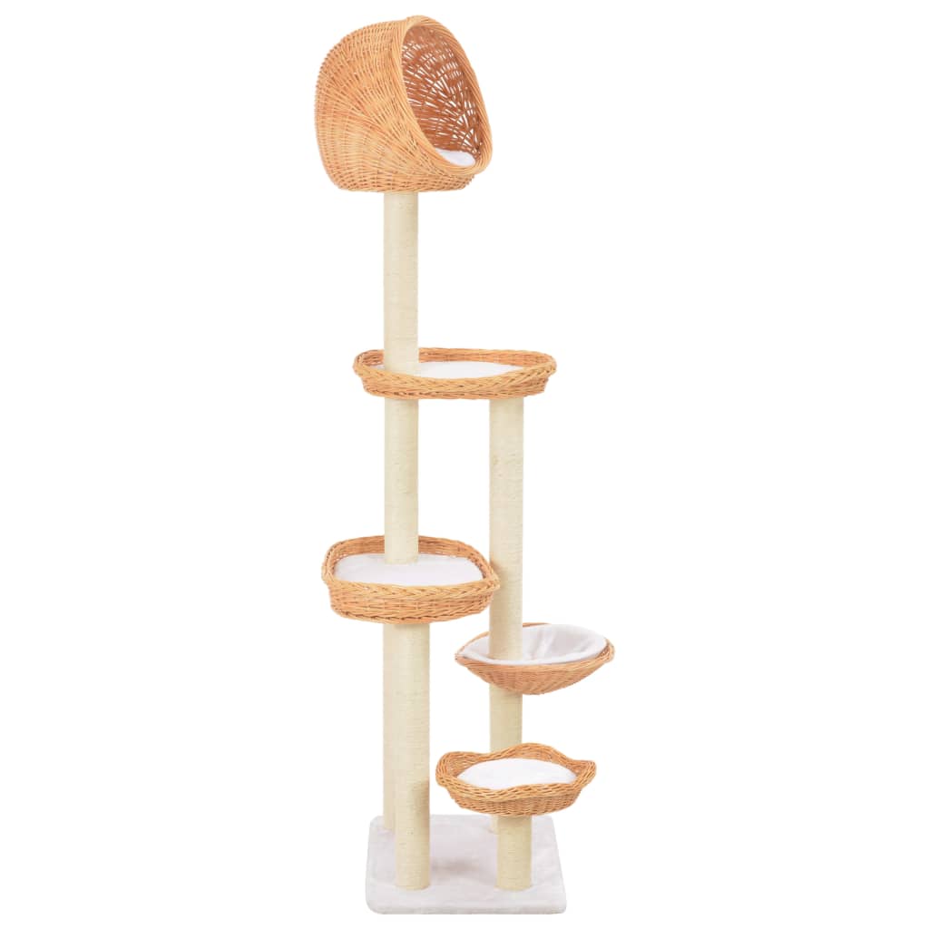 Cat Tree With Sisal Scratching Post Natural Willow Wood