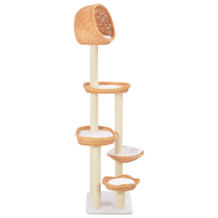 Cat Tree With Sisal Scratching Post Natural Willow Wood