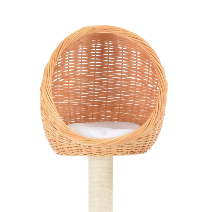 Cat Tree With Sisal Scratching Post Natural Willow Wood