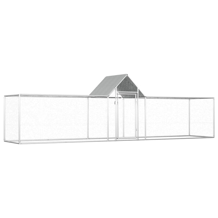 Chicken Coop 9X1X1.5 M Galvanised Steel