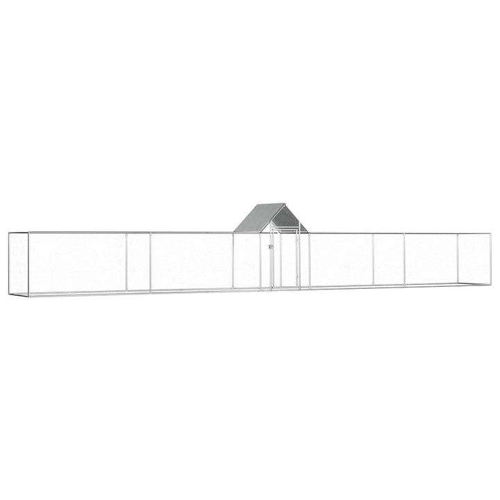 Chicken Coop 9X1X1.5 M Galvanised Steel