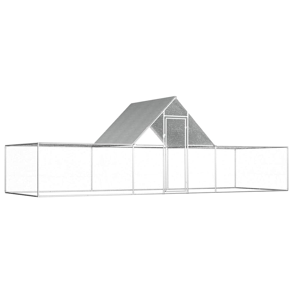 Chicken Coop 9X1X1.5 M Galvanised Steel