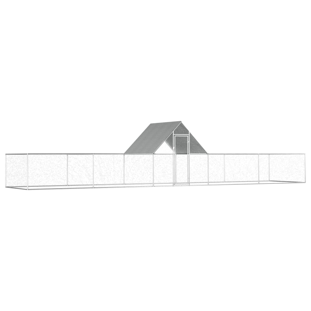 Chicken Coop 9X1X1.5 M Galvanised Steel