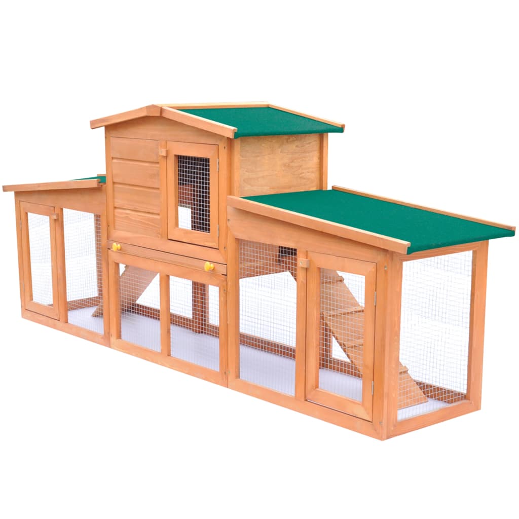 Outdoor Large Rabbit Hutch 201X45X85 Cm Wood