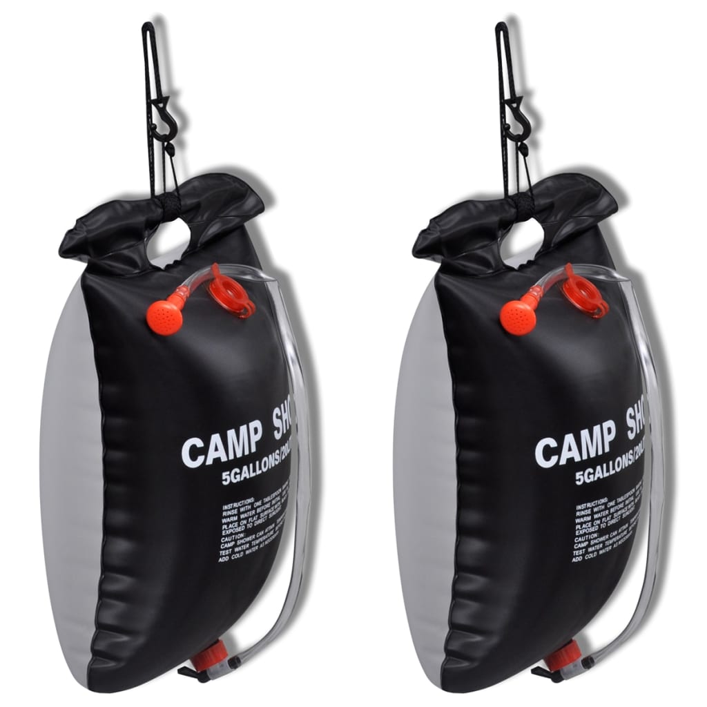 Camp Shower Solar Shower Outdoor Bath 2 Pcs