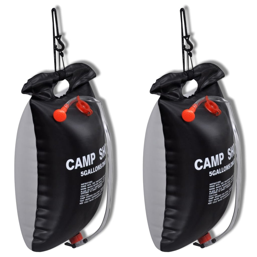 Camp Shower Solar Shower Outdoor Bath 2 Pcs