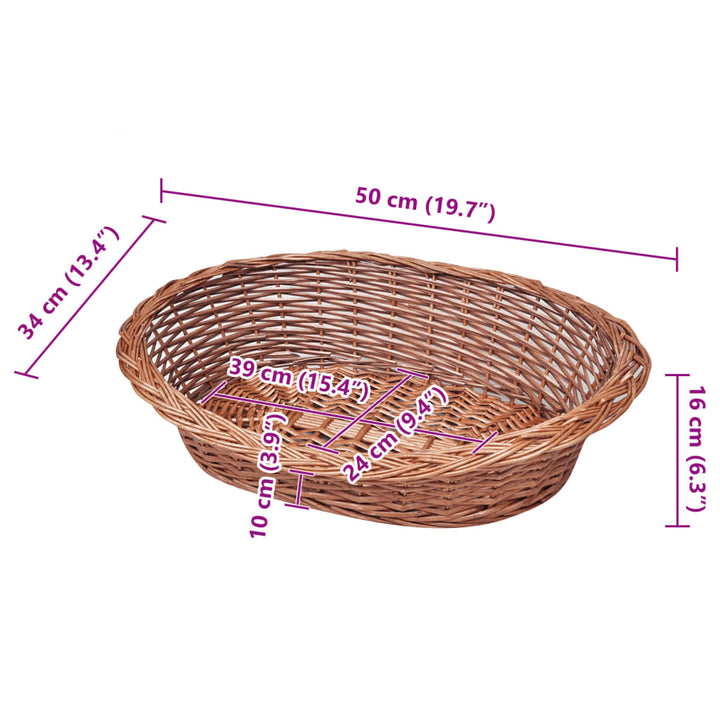 Willow Dog Basket/Pet Bed Natural