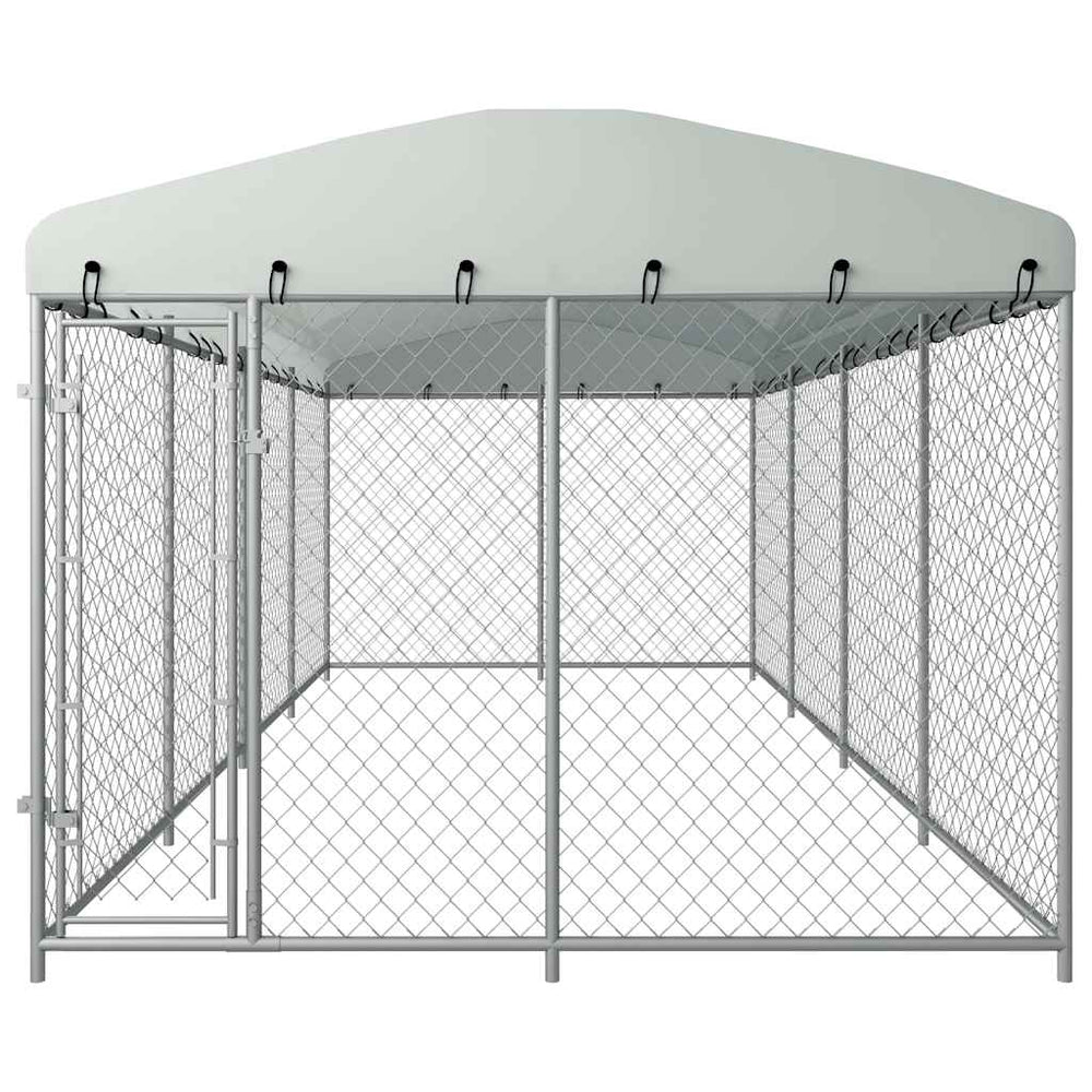Outdoor Dog Kennel With Roof 7.6X3.8X2.3 M