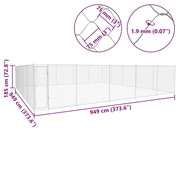 Outdoor Dog Kennel Galvanised Steel