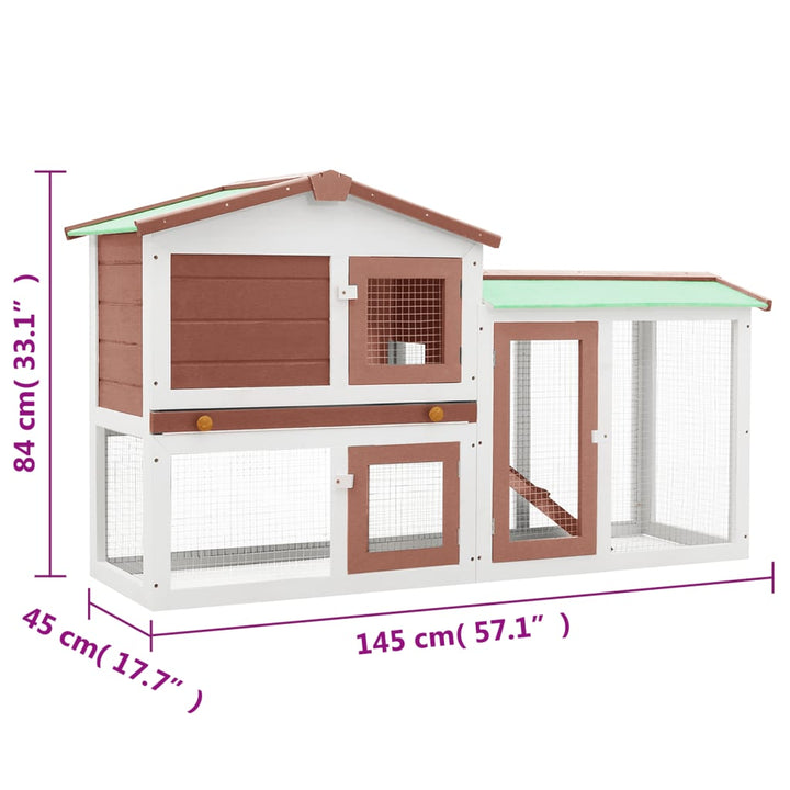 Outdoor Large Rabbit Hutch 145 X 45 X 84 Wood