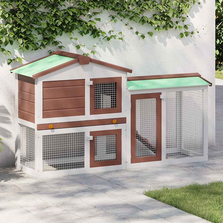 Outdoor Large Rabbit Hutch 145 X 45 X 84 Wood