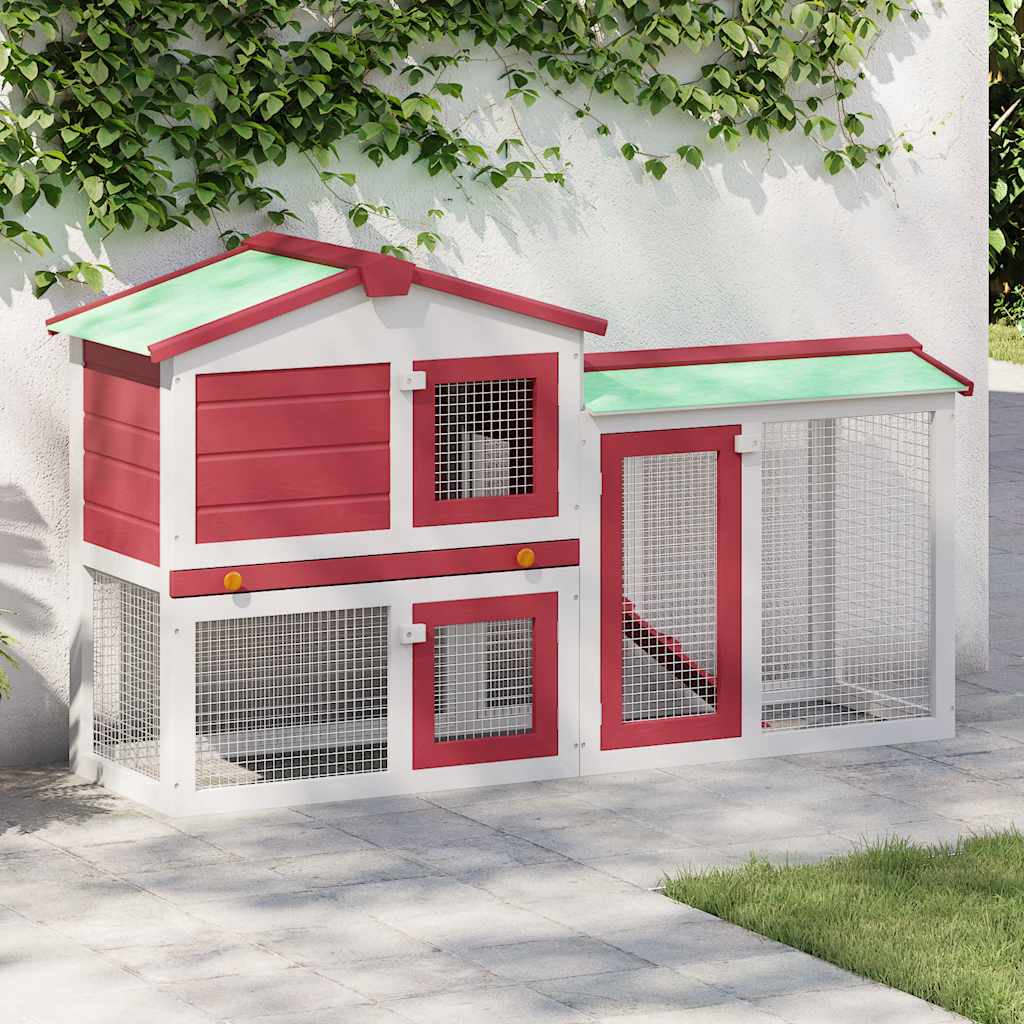 Outdoor Large Rabbit Hutch 145 X 45 X 84 Wood