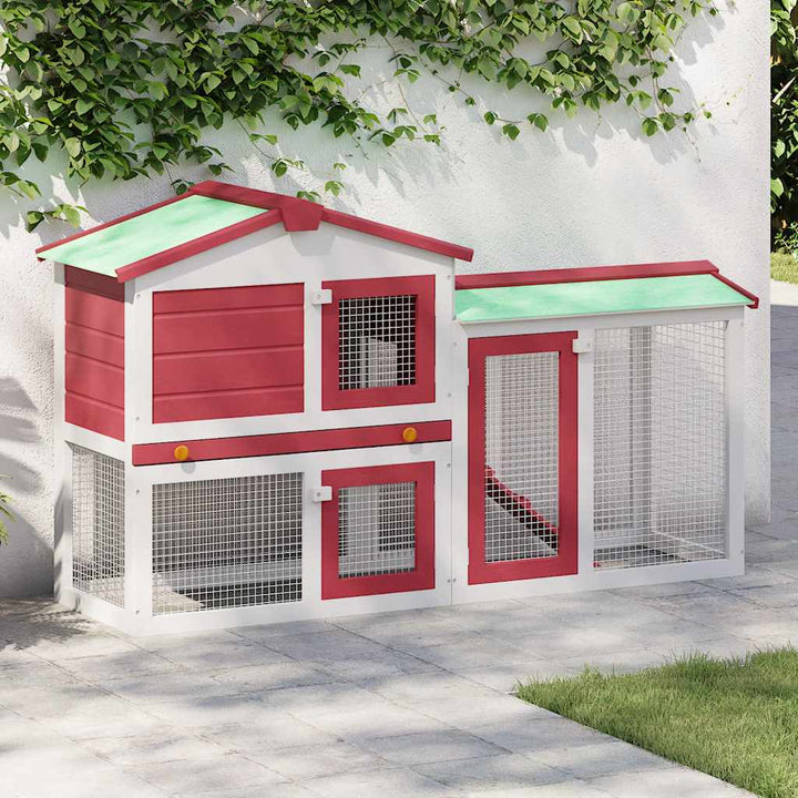 Outdoor Large Rabbit Hutch 145 X 45 X 84 Wood