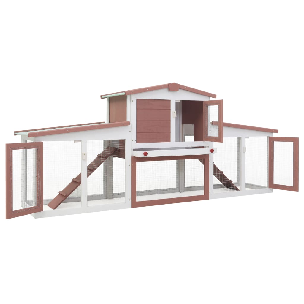 Outdoor Large Rabbit Hutch 201X45X85 Cm Wood