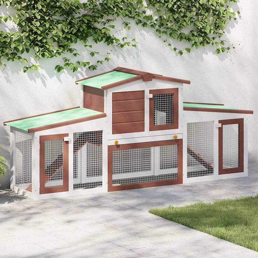 Outdoor Large Rabbit Hutch 201X45X85 Cm Wood