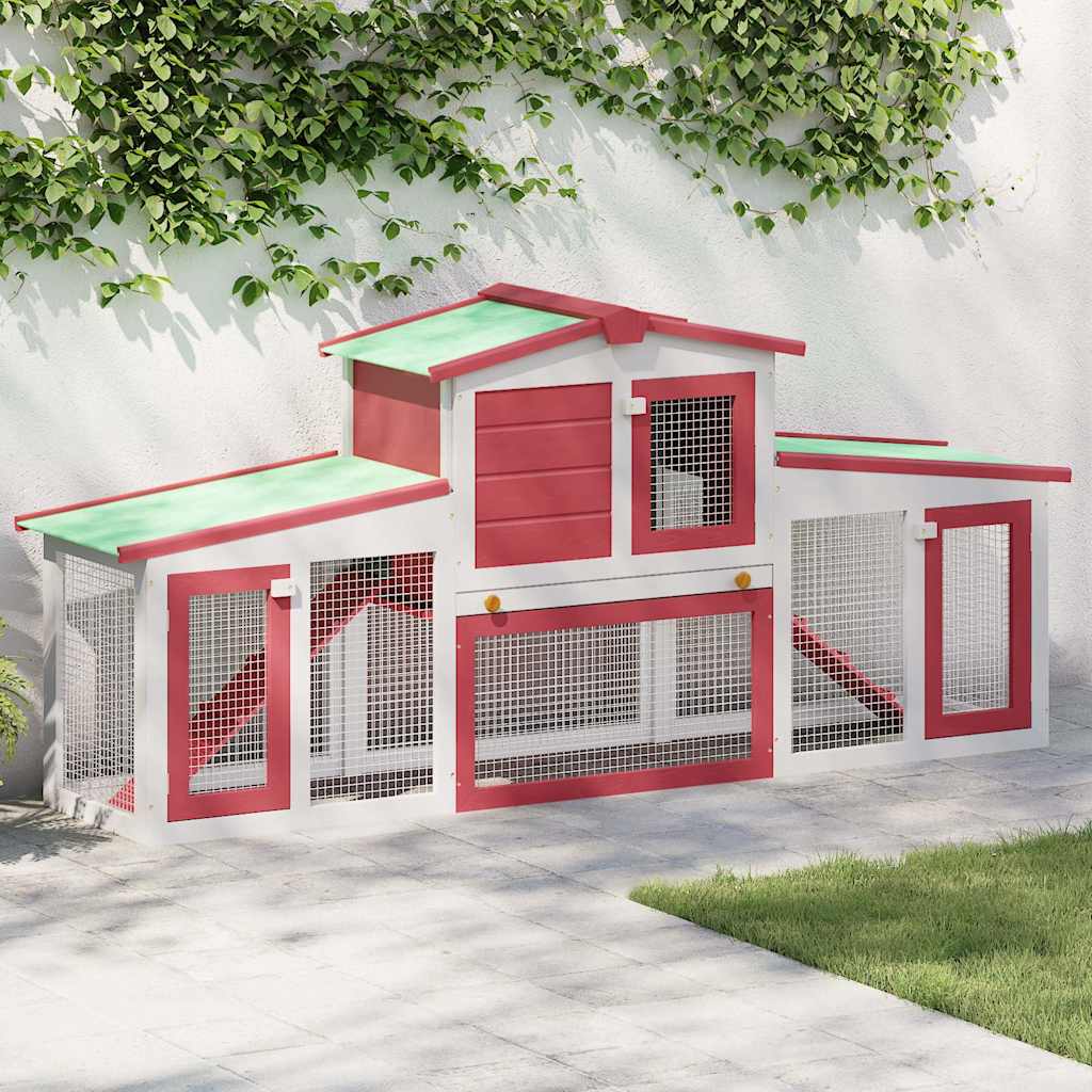 Outdoor Large Rabbit Hutch 201X45X85 Cm Wood
