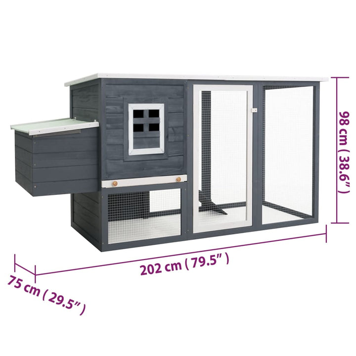 Outdoor Chicken Cage Hen House With 1 Egg Cage Wood