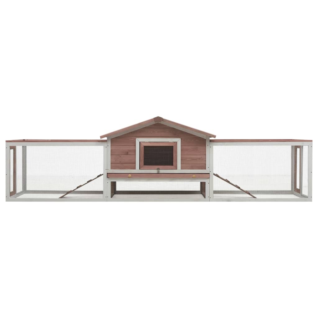 Rabbit Hutch 310X70X87 Cm Solid Pine & Fir Wood