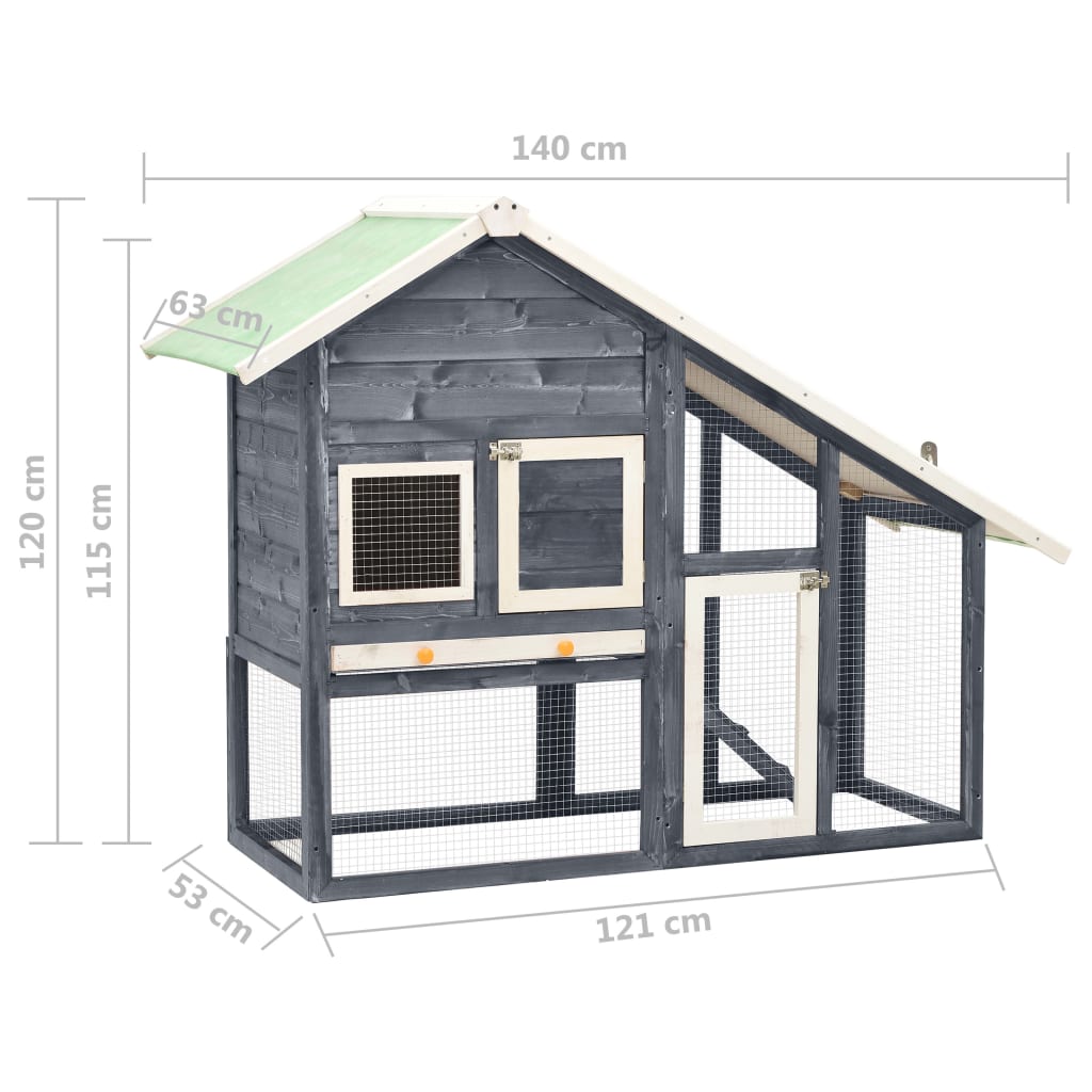 Rabbit Hutch 140X63X120 Cm Solid Firwood