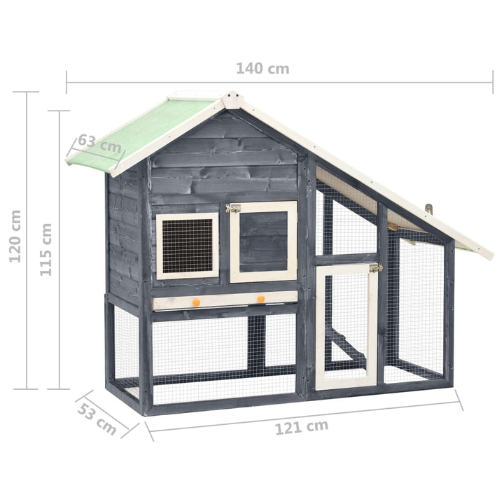 Rabbit Hutch 140X63X120 Cm Solid Firwood