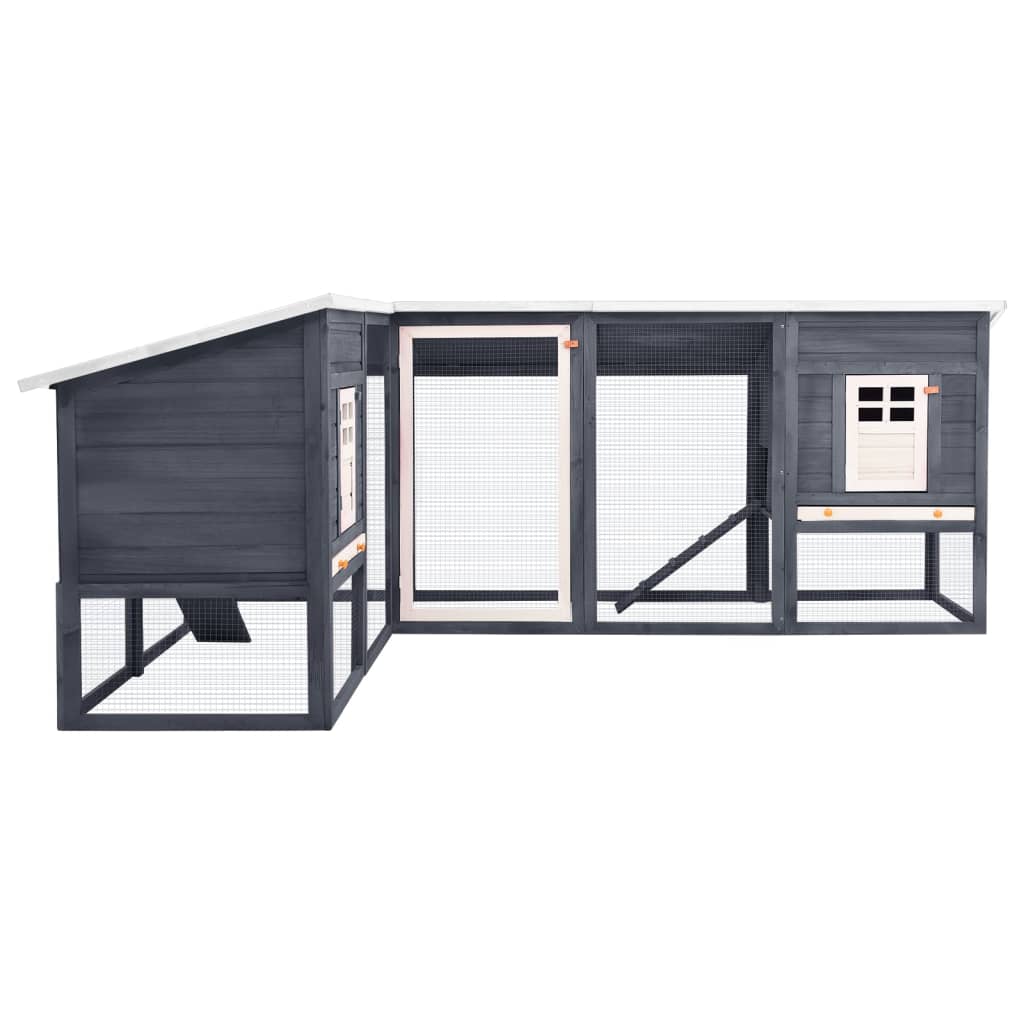 Outdoor Rabbit Hutch With Run Solid Fir Wood