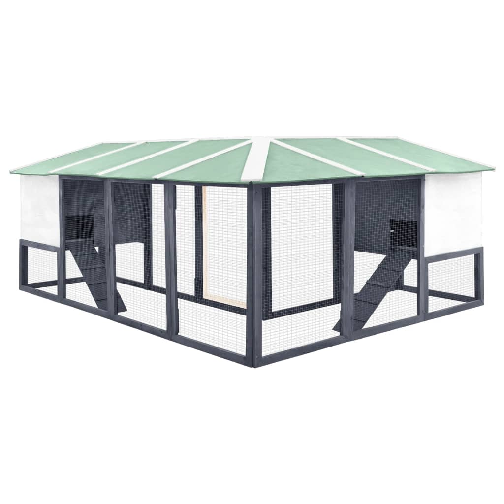 Outdoor Rabbit Hutch With Run Solid Fir Wood