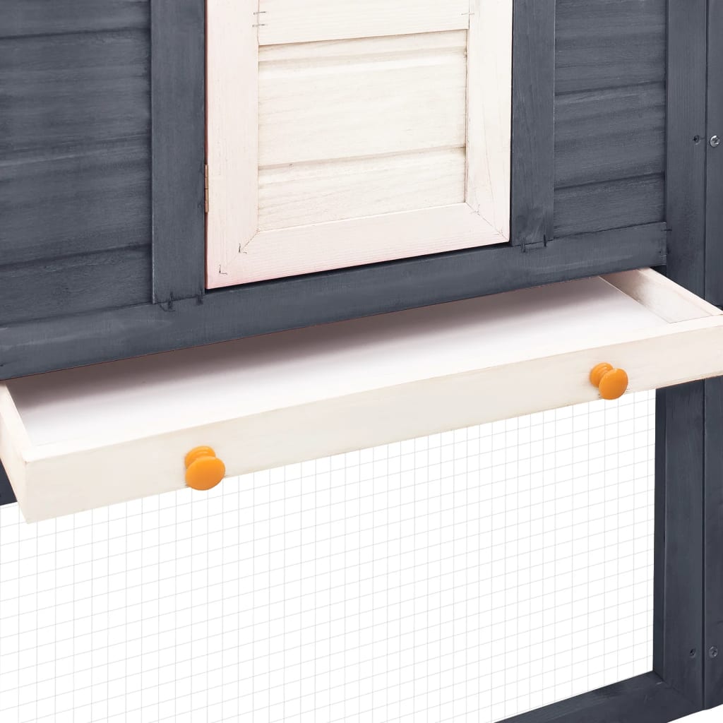 Outdoor Rabbit Hutch With Run Solid Fir Wood