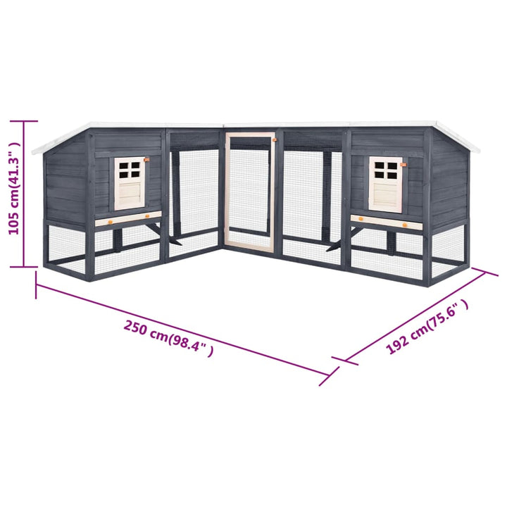 Outdoor Rabbit Hutch With Run Solid Fir Wood
