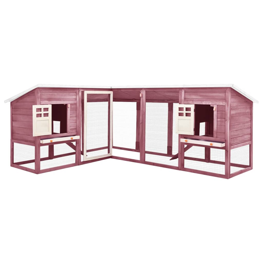Outdoor Rabbit Hutch With Run Solid Fir Wood