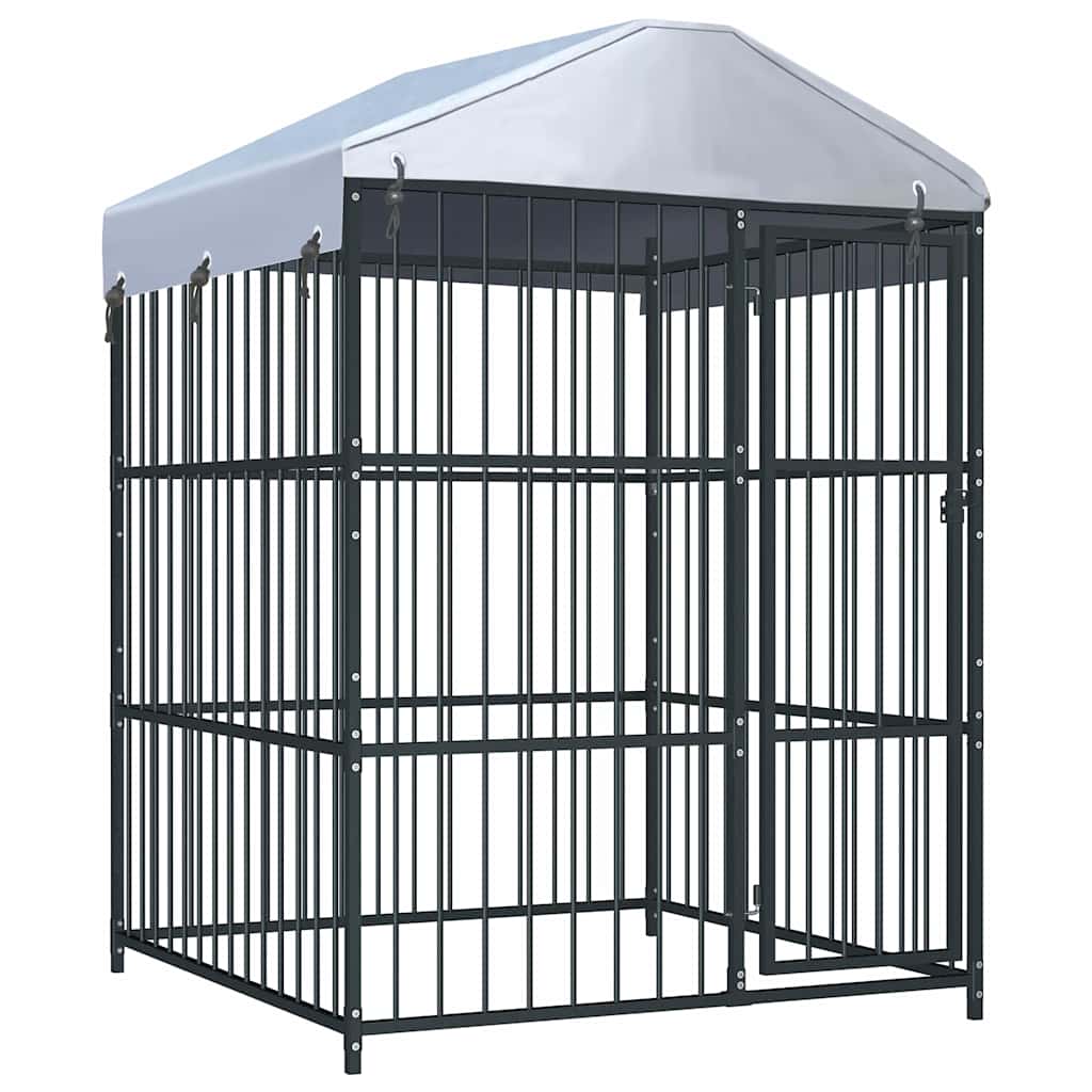 Outdoor Dog Kennel With Roof 150X150X210 Cm