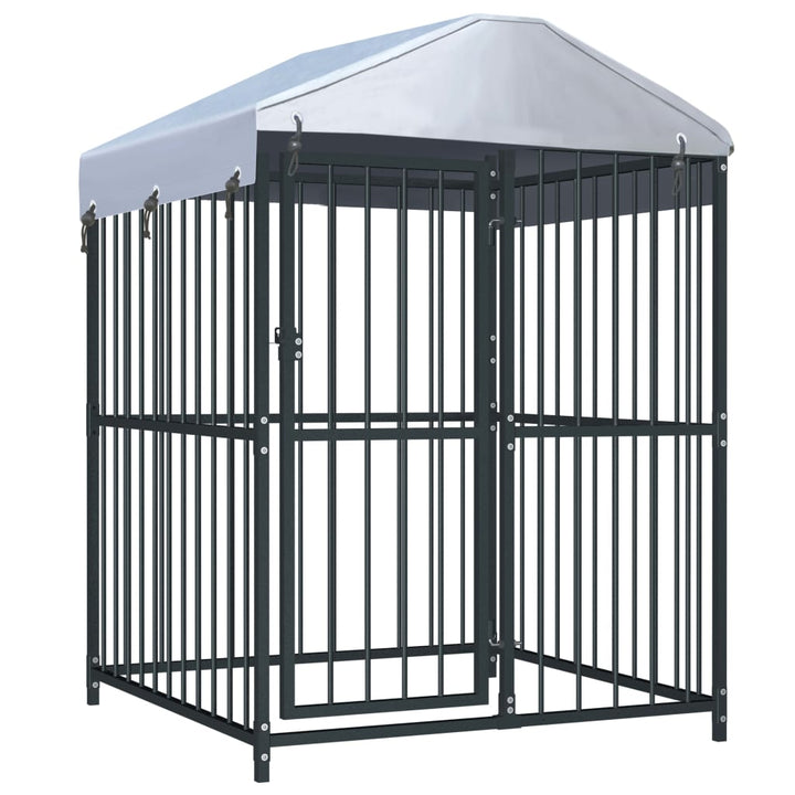 Outdoor Dog Kennel With Roof 120X120X150 Cm