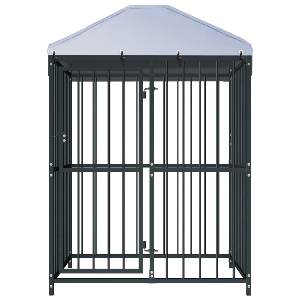 Outdoor Dog Kennel With Roof 120X120X150 Cm