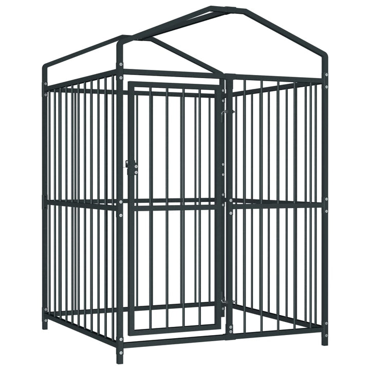 Outdoor Dog Kennel With Roof 120X120X150 Cm