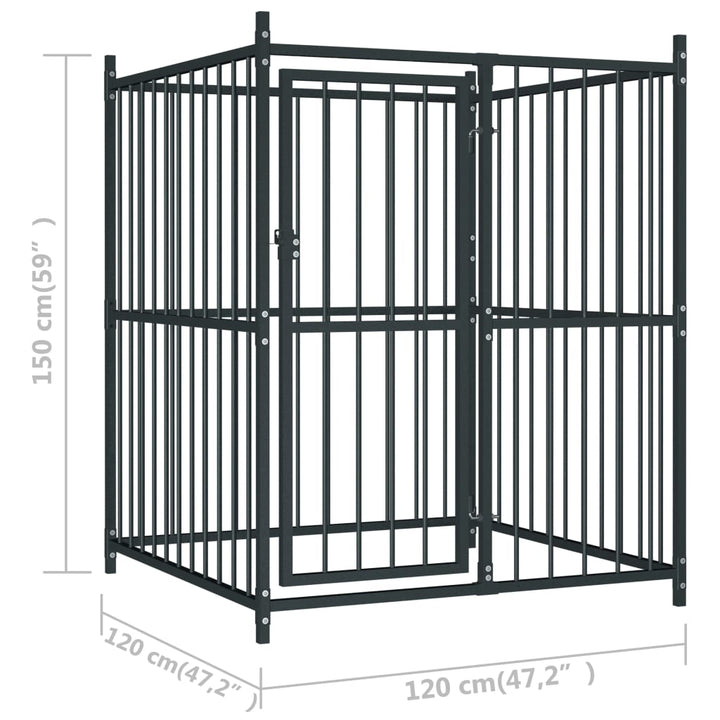 Outdoor Dog Kennel With Roof 120X120X150 Cm