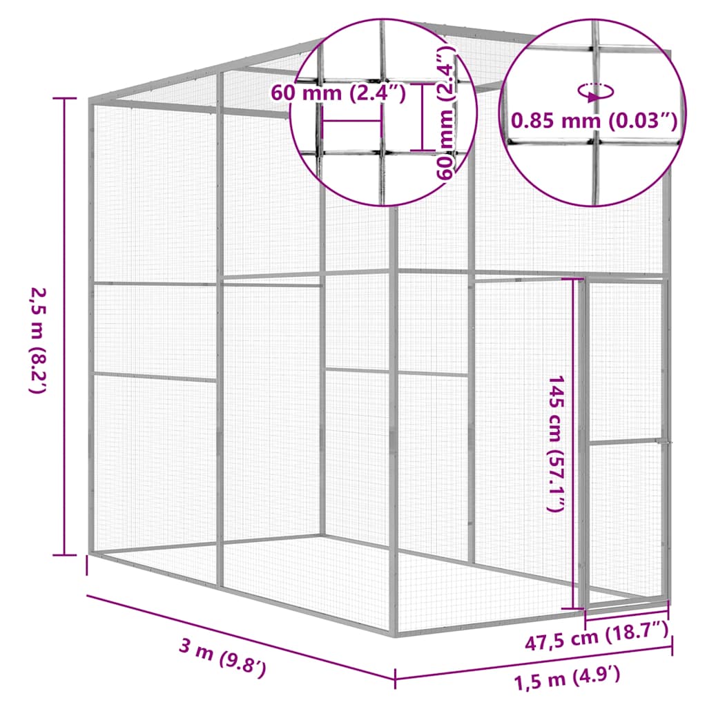 Cat Cage Galvanised Steel