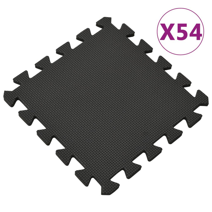 Floor Mats 54 Pcs 4.86㎡ Eva Foam Black
