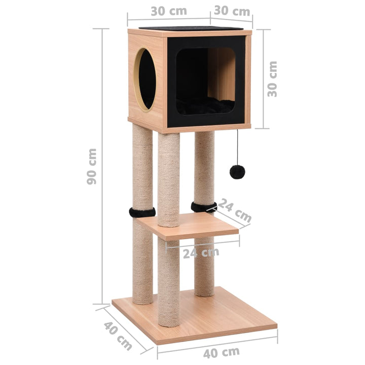 Cat Tree With Sisal Scratching Mat 90 Cm