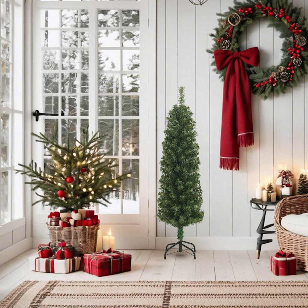 Slim Artificial Christmas Tree With Stand Pvc
