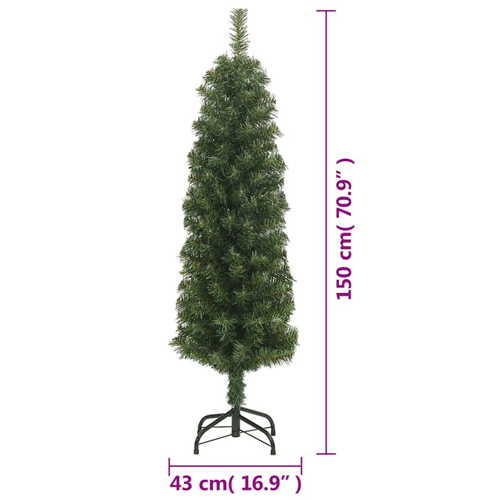 Slim Artificial Christmas Tree With Stand Pvc