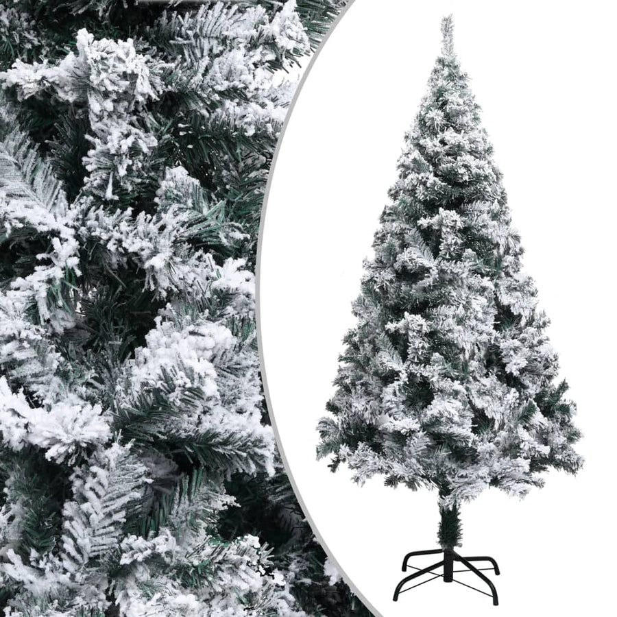 Artificial Christmas Tree With Flocked Snow Green 150 Cm Pvc