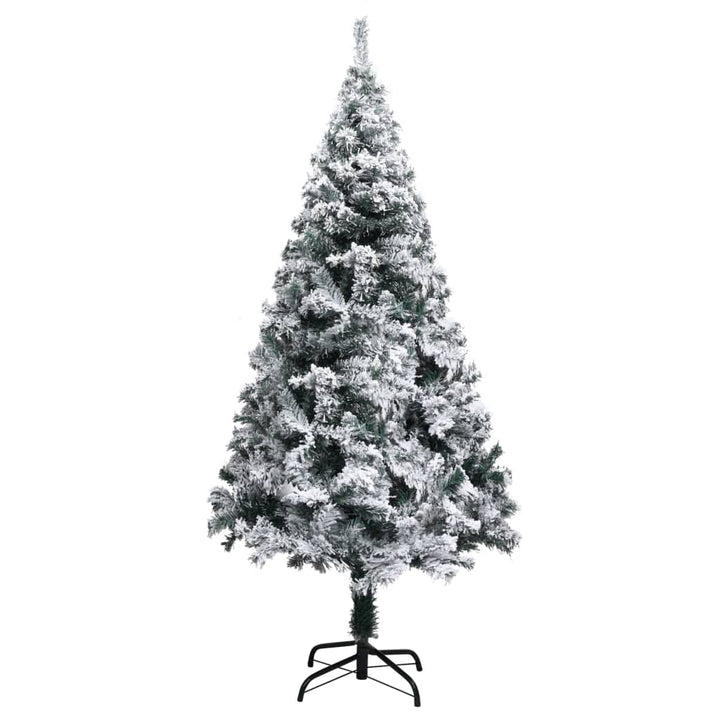 Artificial Christmas Tree With Flocked Snow Green 150 Cm Pvc