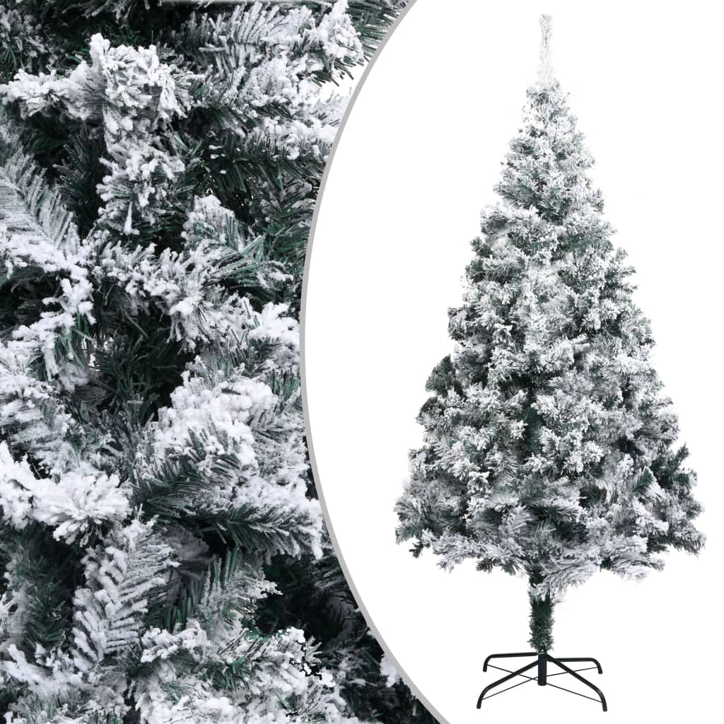 Artificial Christmas Tree With Flocked Snow Green 150 Cm Pvc