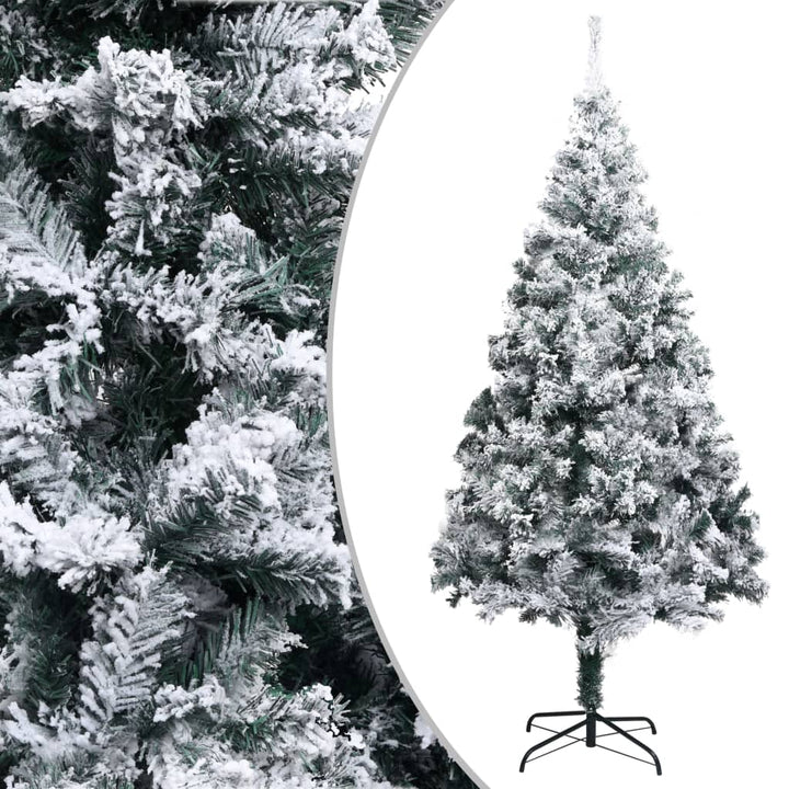 Artificial Christmas Tree With Flocked Snow Green 150 Cm Pvc