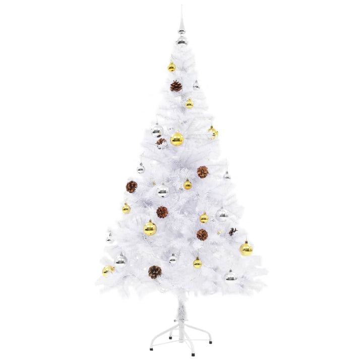 Artificial Pre-Lit Christmas Tree With Baubles 150 Cm