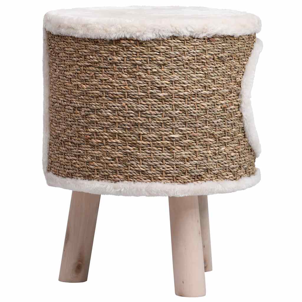 Cat House With Wooden Legs 41 Cm Seagrass