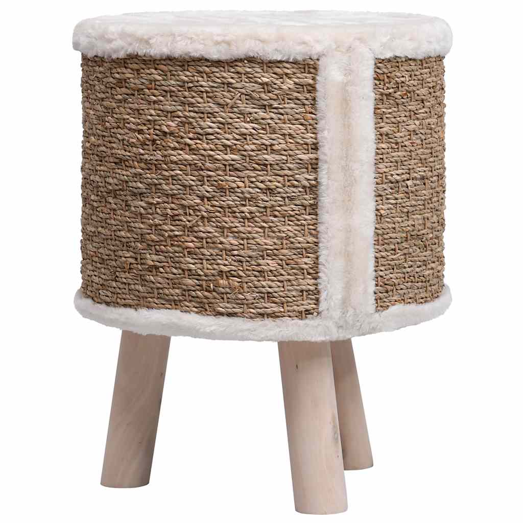 Cat House With Wooden Legs 41 Cm Seagrass