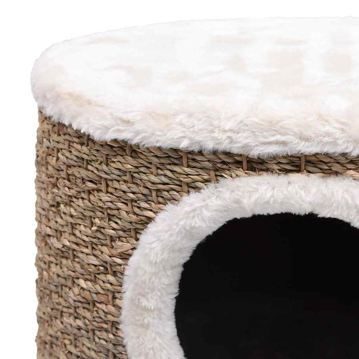 Cat House With Wooden Legs 41 Cm Seagrass