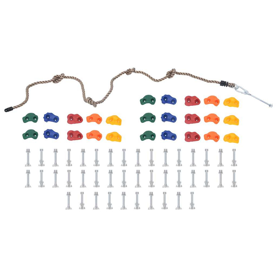Climbing Stones With Rope 25 Pcs Multicolour