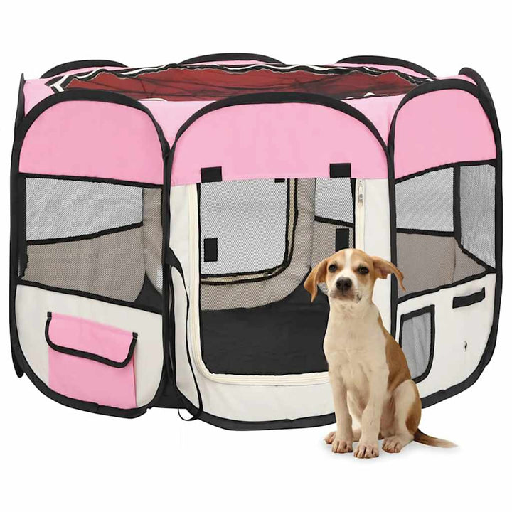 Foldable Dog Playpen With Carrying Bag